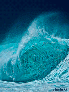 Animation of oceans waves with counter rotating vortexes in action. 